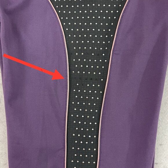 BCBG MAX AZRIA Track Pants Womens Medium Purple Rhinestone Logo Sweatpants - Picture 9 of 13